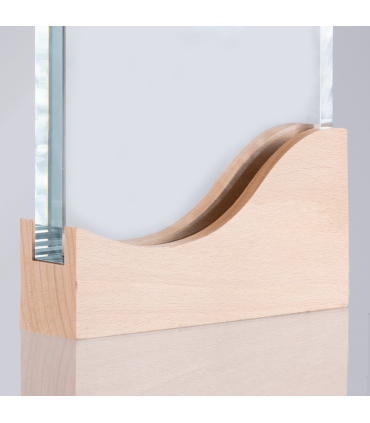 Trofeo Galvano de Madera y Cristal "Curve"