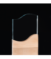 Trofeo Galvano de Madera y Cristal "Curve"