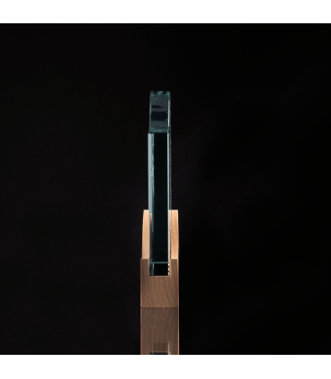 Trofeo Galvano de Madera y Cristal "Curve"