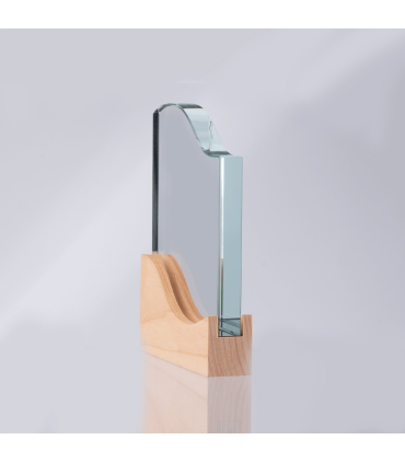 Trofeo Galvano de Madera y Cristal "Curve"