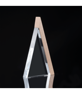 Trofeo Galvano de Madera y Cristal "Triangle"
