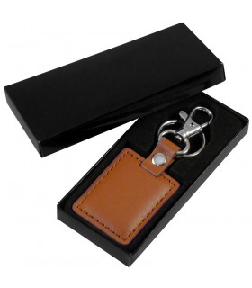 Llavero Simil Cuero Café