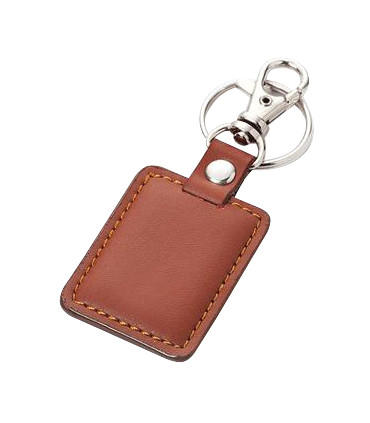 Llavero Simil Cuero Café