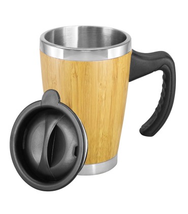 Mug de Bamboo con Asa Plástica