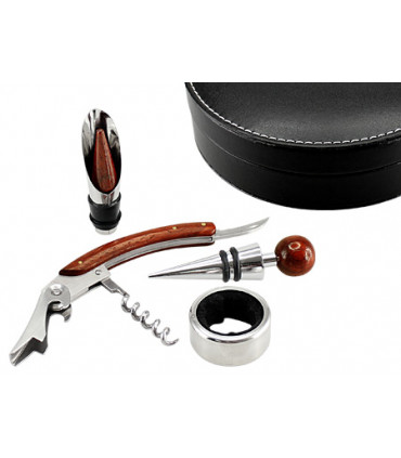 Set de Vino de PU Negro