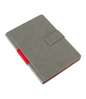 Cuaderno A5 Gris PU Tapa Dura