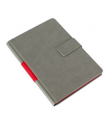 Cuaderno A5 Gris PU Tapa Dura