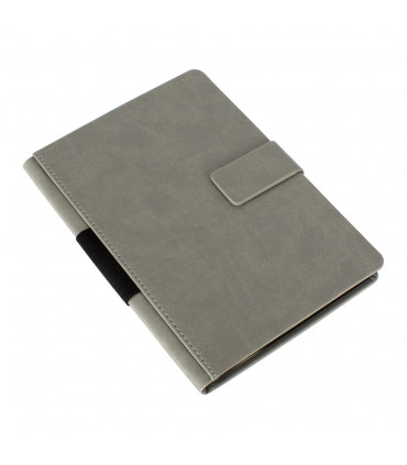 Cuaderno A5 Gris PU Tapa Dura