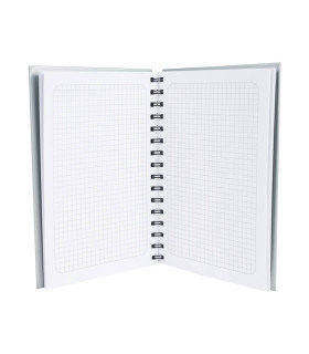 Cuaderno matemáticas tapa dura plateada