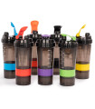 Vaso Gym para batidos proteína "SHAKE", con 4 compartimentos.