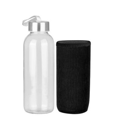 Botella de Vidrio Silica con funda de Neopreno 440cc