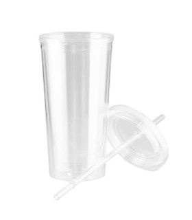 Vaso plástico doble pared aislante 600cc