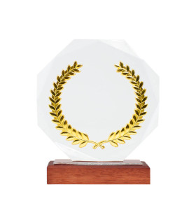 Trofeo Galvano de Madera, Cristal y Acero Phelps