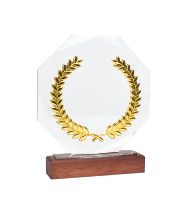 Trofeo Galvano de Madera, Cristal y Acero Phelps