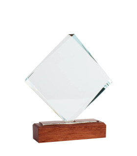 Trofeo Galvano de Madera y Cristal Fischer