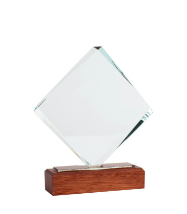 Trofeo Galvano de Madera y Cristal Fischer