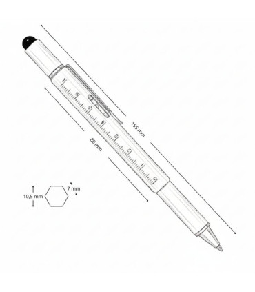 Bolígrafo MINDO con Regla y Destornilladores