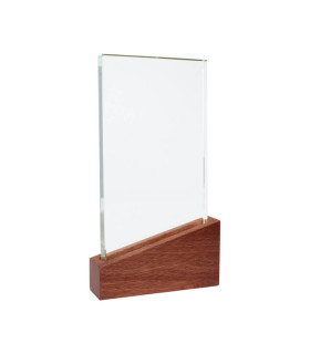 Trofeo Galvano de Madera y Cristal "Lido"