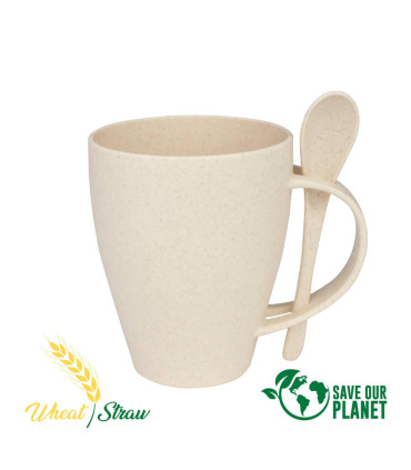 Mug de caña de Trigo con Cuchara