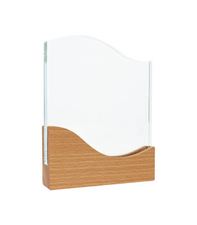 Trofeo Galvano de Madera y Cristal "Wave"