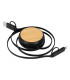 Connect Multicargador Retráctil 4 en 1 de ABS/Bamboo