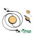 Connect Multicargador Retráctil 4 en 1 de ABS/Bamboo