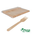 Bolsa con 100 tenedores de madera de Abedul