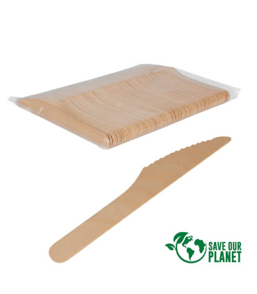 Bolsa con 100 cuchillos de madera de Abedul