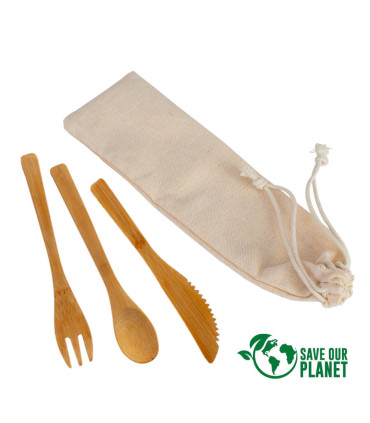 Set de 3 cubiertos de Bamboo