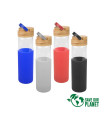 Botella de Vidrio con funda de silicona 600cc