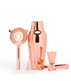 Set de Cóctel metálico Encobrizado