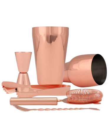 Set de Cóctel metálico Encobrizado