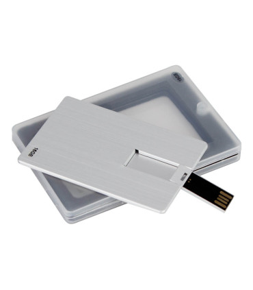 USB Pendrive 16GB Credit Card plateado.