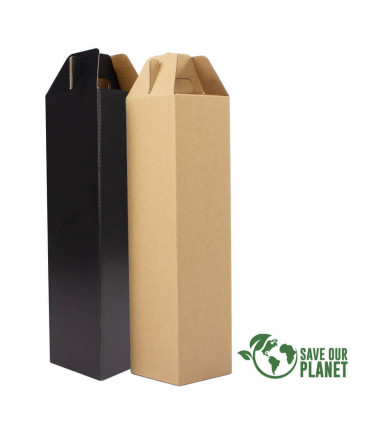 Caja autoarmable con asas, para 1 botella de Vino