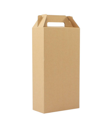 Caja autoarmable con asas, para 2 botellas de Vino