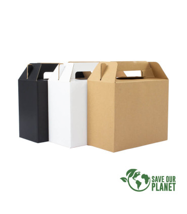 Caja autoarmable con asas, 25x20x12 cm